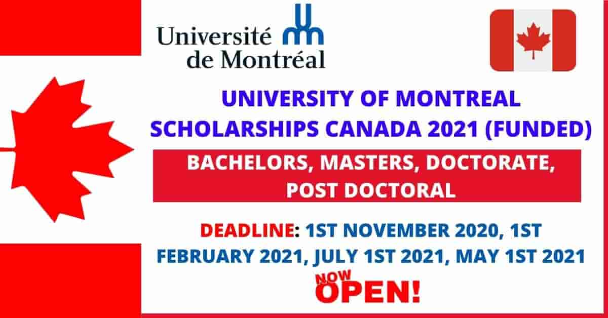 Photo of University of Montreal Scholarships in Canada 2021 | Funded